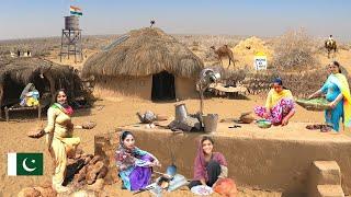 Stunning Desert Village Life in Pakistan on India Pakistan Border  Traditional Village Routine Life