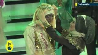 Muslim Miss World Nigerian lady wins Islamic beauty pageant Miss Muslimah in Indonesia