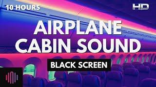 Airplane sound with black screen for sleeping - 10 Hours of airplane cabin and engine sounds