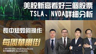 0921【每周华尔街】美股新高看好三个股票，TSLA、NVDA详细分析，长中短如何操作