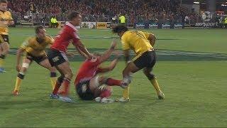 Julian Savea bumps off Kieran Read