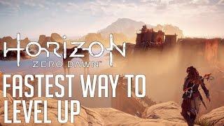 Horizon Zero Dawn FASTEST WAY TO FARM XP  LEVEL UP 10k IN 3 MINUTES