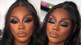 Smokey glitter glam X explain step-by-step  #makeuptutorial