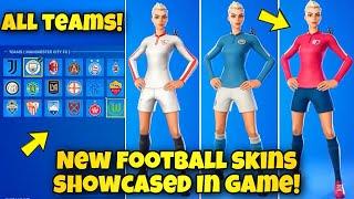 *NEW* Fortnite FOOTBALL SKINS & STYLES SHOWCASED IN GAME KICKOFF Set All Skin Styles Showcase