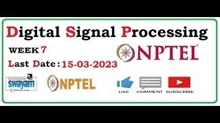 Digital signal processing NPTEL Digital signal processing  Assignment 7 DSP NPTEL