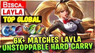6K+ Matches Layla Unstoppable Hard Carry  Top Global Layla  Bɪsᴄᴀ. - Mobile Legends Emblem & Build