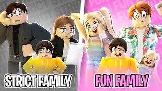 FUN FAMILY vs STRICT FAMILY in Roblox BROOKHAVEN RP