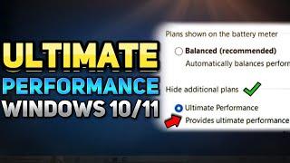 How to Activate or Enable the Ultimate Performance Mode Power Plan Windows 1011 Tutorial