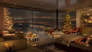 Cozy Bedroom Ambience with Relaxing Piano Jazz Music  Christmas Songs 2024 to Stress Relief Sleep