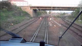 HD Mitfahrt auf dem Führerstand BR 642 - Einfahrt Bautzen - train drivers eye