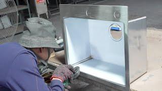 The amazing process of producing high quality stainless steel sinks by hand. China Sink Factory