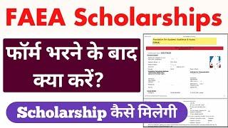 FAEA Scholarship का फॉर्म भरने के बाद क्या  how to apply FAEA Scholarship 2023  FAEA scholarship