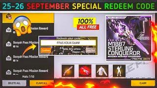 FREE FIRE REDEEM CODE TODAY 13 SEPTEMBER REDEEM CODE FREE FIRE  FF REDEEM CODE TODAY 13 SEPTEMBER