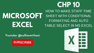 How to Make Staff Timesheet with Conditional Formating #youtube #trending #msoffice #msexcel #seekho