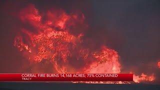 Corral Fire holds at 14168 acres 75 percent contained