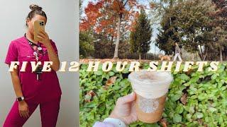 FIVE 12 HOUR SHIFTS IN A ROW emergency department registered nurse days in my life vlog