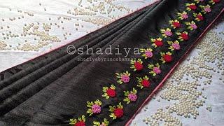 Simple and very easy embroidery design for saree borderfrench knots with silk thread