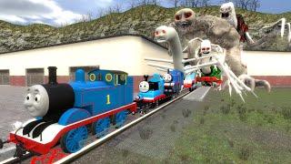 Building a Thomas Train Rescue Thomas Train Army Chased By Cursed Thomas and Friends in Garrys Mod