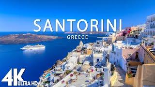 FLYING OVER SANTORINI 4K UHD - Relaxing Music Along With Beautiful Nature Videos - 4K Video HD