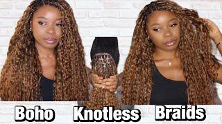 Trenzas africanas con cabello natural ft Elfinhair  boho knotless braids