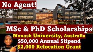 $50000 Stipend with $2000 Travel Allowance Fully Funded MSc and PhD