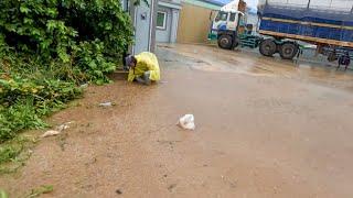 Today A Heavy Rain Blocked Drain and Removing the Rubbish