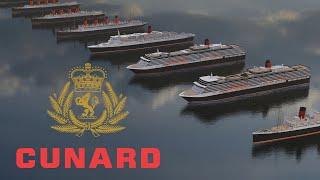 CUNARD Fleet Length Comparison 3D