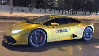 ЗОЛОТОЙ LAMBORGHINI HURACAN ГОНКИ ПО МОСКВЕ