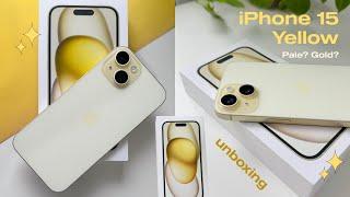 iPhone 15 Yellow 128GB  Unboxing Video  Quick Camera Test