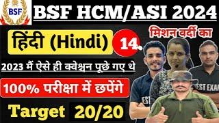 Live BSF HCM ASI 2024 HINDI Special #14 ll ऐसा आएगा पेपर ll 100% छपने वाले CAPF HCM ASI 2024 #bsf