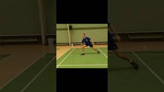 Defensive Powerful forehand in Badminton