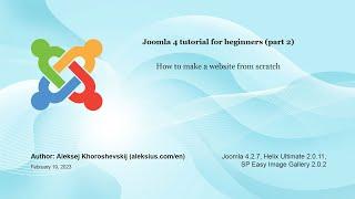 Joomla tutorial for beginners part 2. How to make a website from scratch