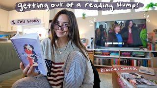 FALL READING VLOG  3 books that got me out of a reading slump & reading journaling