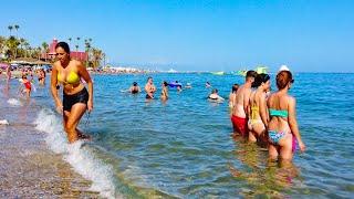 Benalmadena Spain Beach Walk Malaga Costa del Sol August 2022 4K