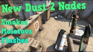 New Dust 2 Nades - Smokes Molotovs & Flashes