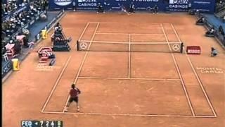 Gasquet amazing  backhand against Federer at matchpoint Monte Carlo 05