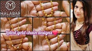 Malabar latest gold chain necklace designs with price  Light weight gold chain designs with price