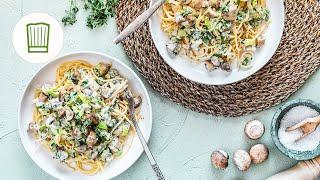 Champignon-Spaghetti mit Frischkäse-Soße  Chefkoch