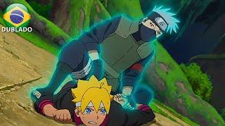 Kakashi vs Boruto - Kakashi Hatake usa Chidori Roxo sem Sharingan no Exame Genin  Boruto Dublado