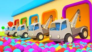Learn colors with colored tow trucks for kids. Helper cars on a mission Full episodes of cartoons.