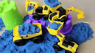 Kinetic Sand CAT Diggers Blue Sparkle Sand & Construction Vehicles & Windmill