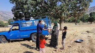 Effort Shadi harvests wheat with great effort and teaches children with joy