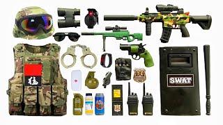Special Police Weapons Toy set Unboxing-M416 guns Gas mask Glock pistol Dagger