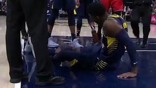 Victor Oladipo Scary Knee Injury Raptors vs Pacers