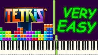 TERTIS THEME Korobeiniki - VERY EASY Piano Tutorial for Beginners