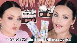 Pat McGrath Labs Bijoux Brilliance Bronze Ecstasy & Bordeaux Bliss Quints Swatches Look & Review 