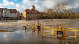 Ems - Überschwemmung in Rheine-Mesum Elte