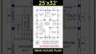 800 Sq. Ft. House Plan Design  25x32 House Plans 