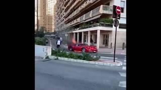 Ferrari F40 on fire in Monaco