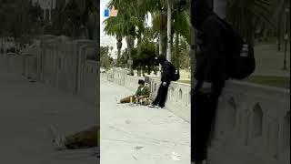 The young girl is lost on the streets of Macarthur Park Los Angeles CA USA. Documentary.